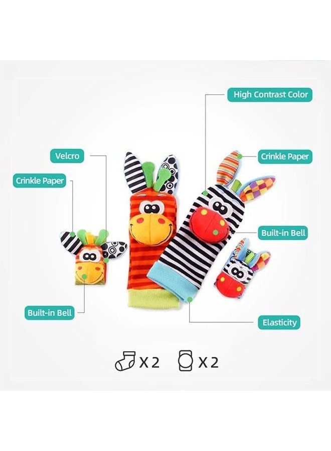 meayul 4 Piece Baby Rattles, Rattle Toys for Baby Wrist and Foot Rattles for Infants, Newborn Baby Socks Toys for Boys & GirlsToys for Infants - Image 5