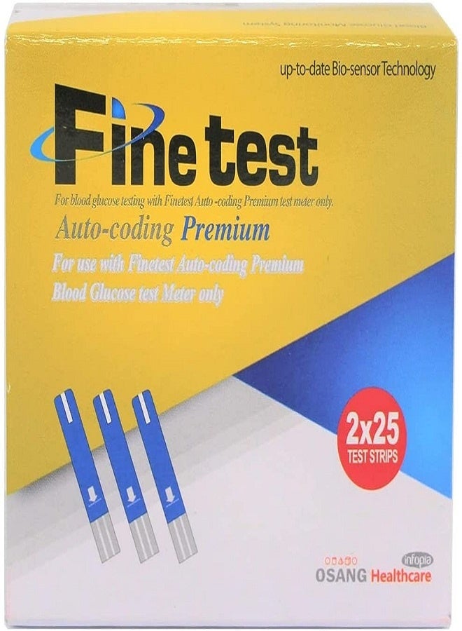 Fine Test Strips 50 Strips - Accurate and easy to measure blood sugar levels