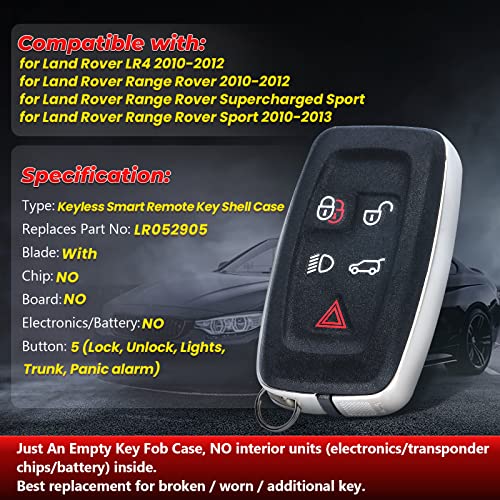 Aichiyu LR052905 Smart Remote Car Key Fob Case Cover Shell Housing Replacement for Land Rover LR4 for Range Rover Sport 2010 2011 2012 2013 - Image 3