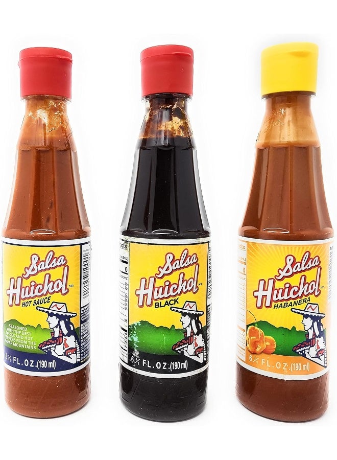 Salsa Huichol Variety Pack - Hot, Habanera, and Negra - Image 1