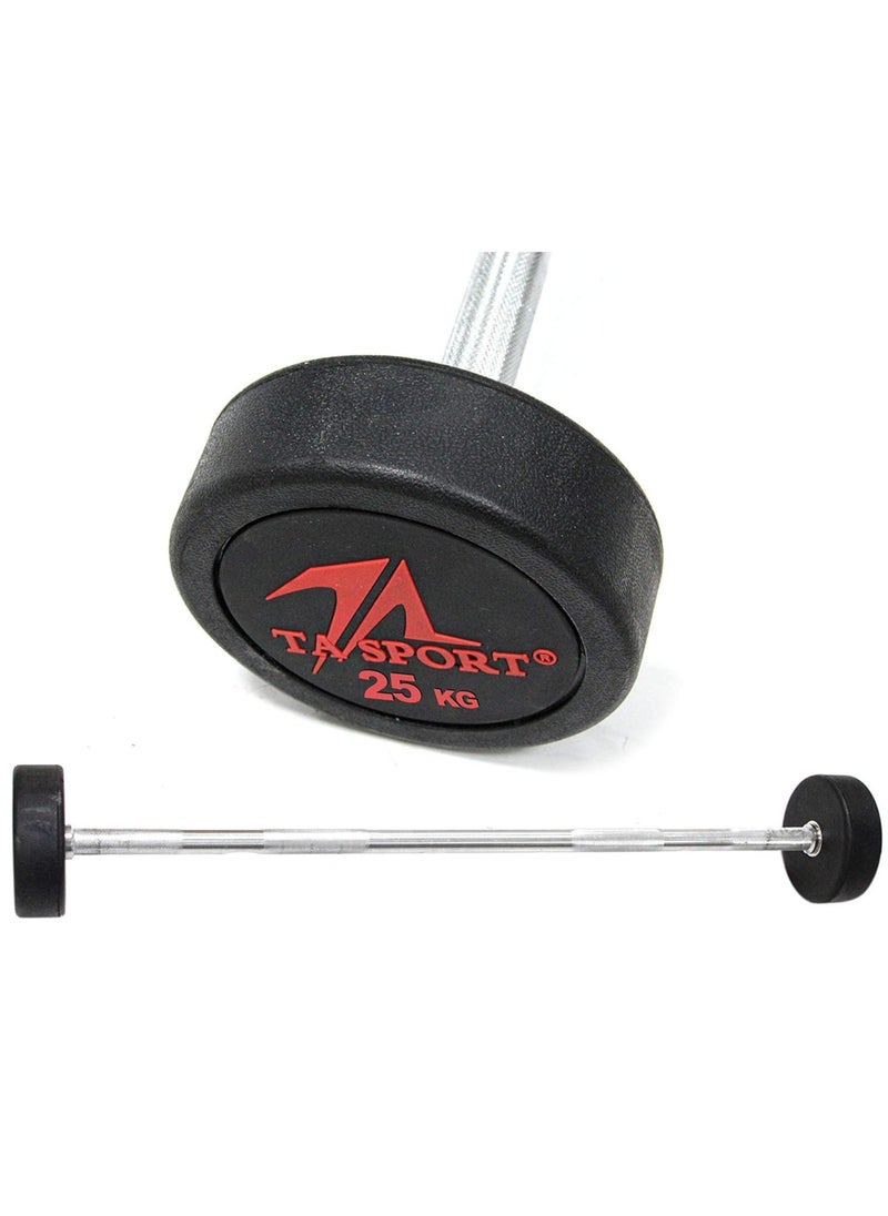 TA SPORT Sport Rubber Hex Barbell With Straight Bar 25 Kg 