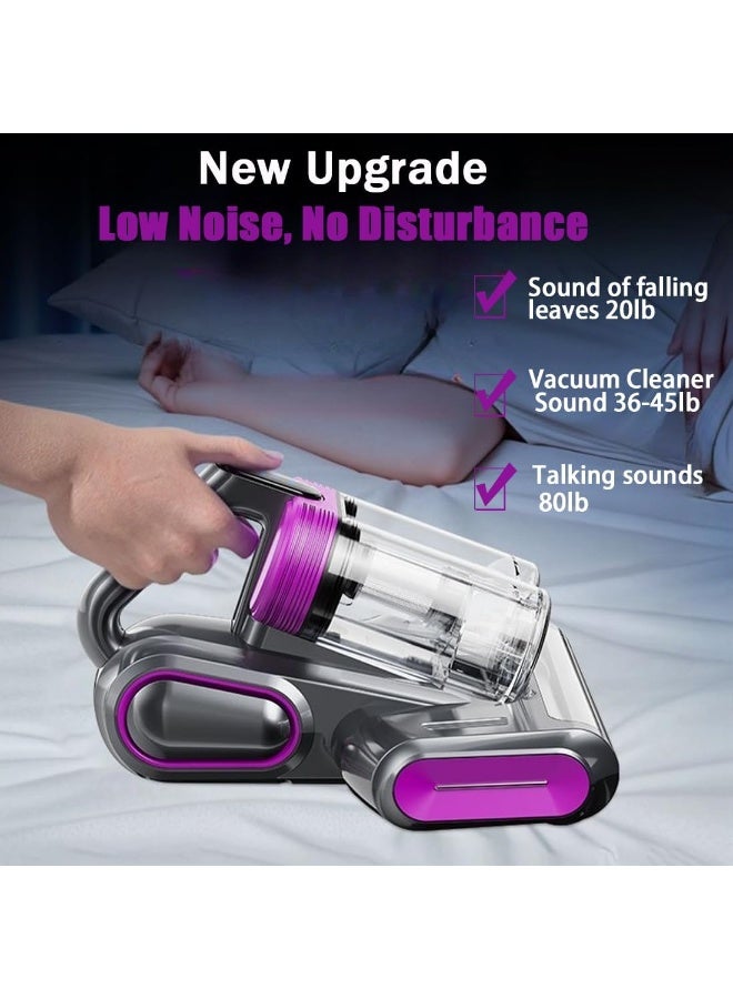 ممسحة سرير كهربائية، شفط 16 كيلو باسكال مزدوج الكوب بدون كابل مع عرض فوق صوتي وLED، دوار فرشاة 18000 دورة في الدقيقة، مكنسة كهربائية بدون كابل لإزالة شعر الحيوانات الأليفة والأرائك والفراء والوسائد وغيرها. - Image 5