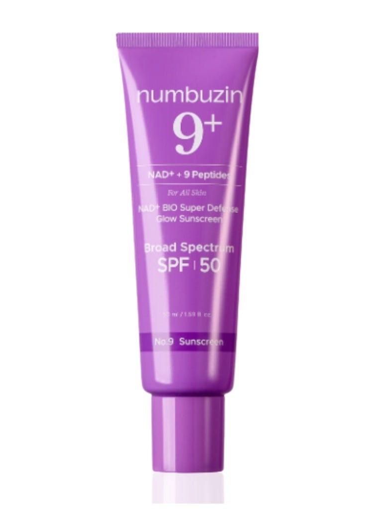 numbuzin No.9 NAD Peptides Dewy Sun Essence – Korean SPF Sunscreen for Glowing, Hydrated & Youthful-Looking Skin - Image 1