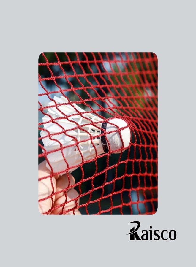 RAISCO شبكة تدريب قطنية لتنس الريشة (بني) | شبكة تدريب متينة للعب في الأماكن المغلقة والمفتوحة | حجم تدريب قياسي - Image 5