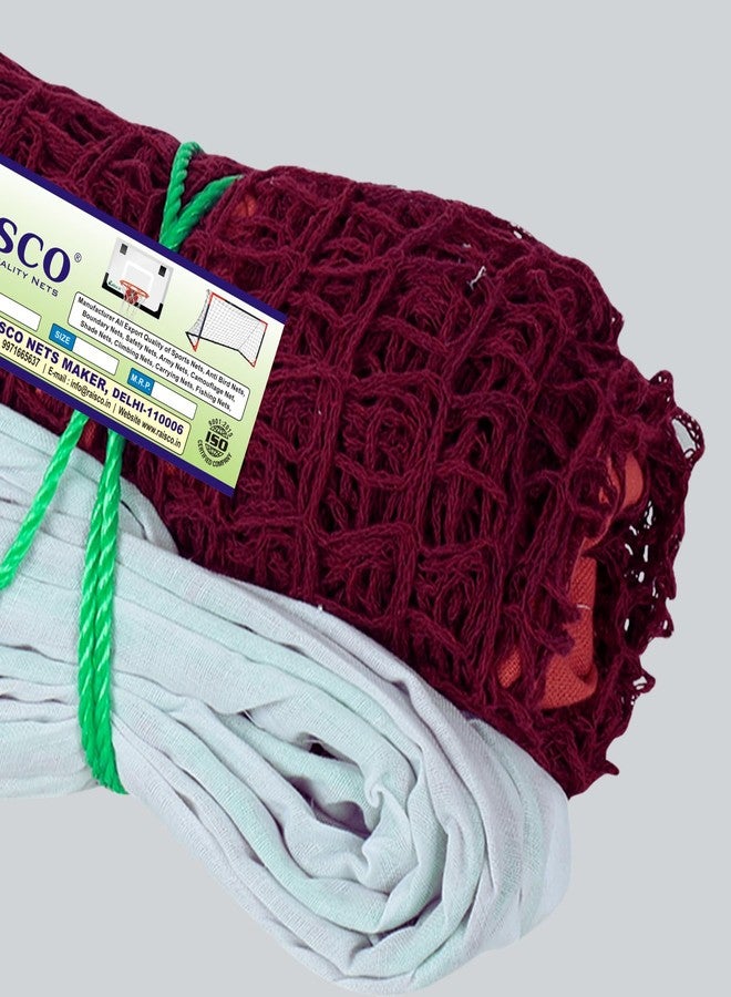 RAISCO شبكة تدريب قطنية لتنس الريشة (بني) | شبكة تدريب متينة للعب في الأماكن المغلقة والمفتوحة | حجم تدريب قياسي - Image 3