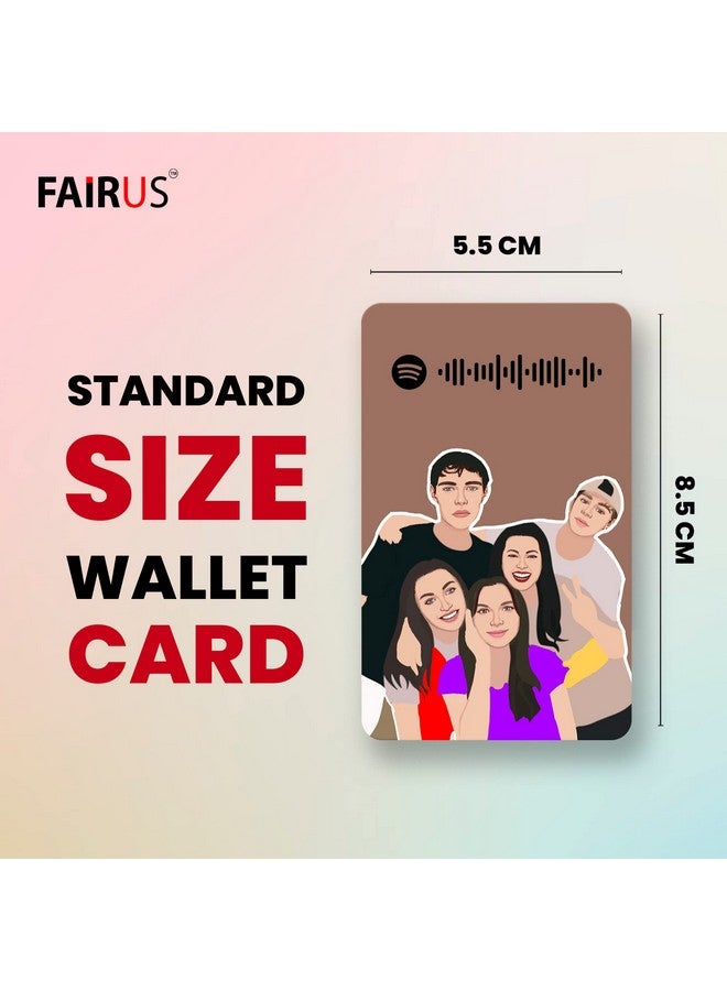 Fairus Wallet Card Personalised With Your Illustration Art Photo and Scannable Spotify Code and Message, Special ocation Gift for Boyfriend, Girlfriend, Friends, Close Ones - Image 3