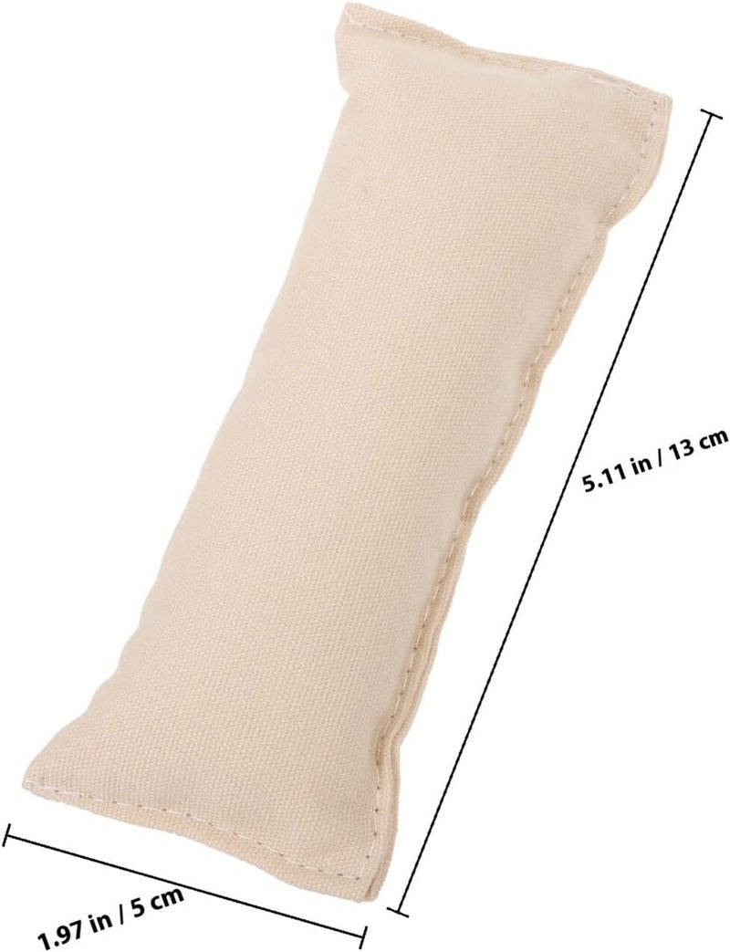 2pcs Cotton Computer Wrist and Elbow Mat Pads 13x5cm Non-Slip Creamy White Office Desk Wrist Rest Cushion for Keyboard and Mouse Use - Image 2