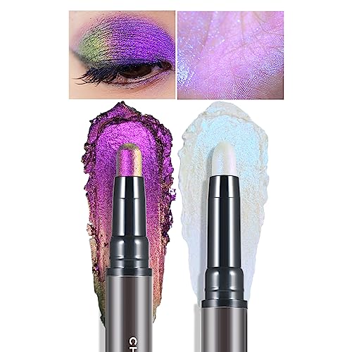 CHARMACY Multichrome 2 in 1 Cream Eyeshadow Stick Waterproof Eye Brightener Highlighter Stick Makeup High Pigmented SmudgeProof Vegan CrueltyFree 901