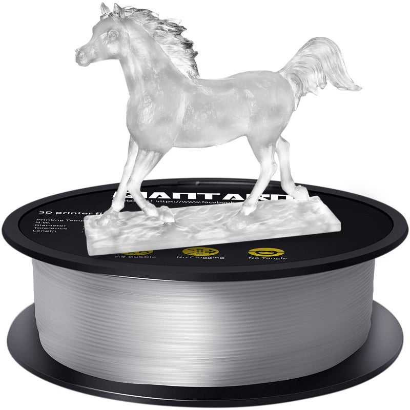 GIANTARM Clear PLA Filament, 1.75mm Transparent PLA 1kg Spool (2.2lbs), 3D Printer Filament with Vacuum Packaging - Image 1