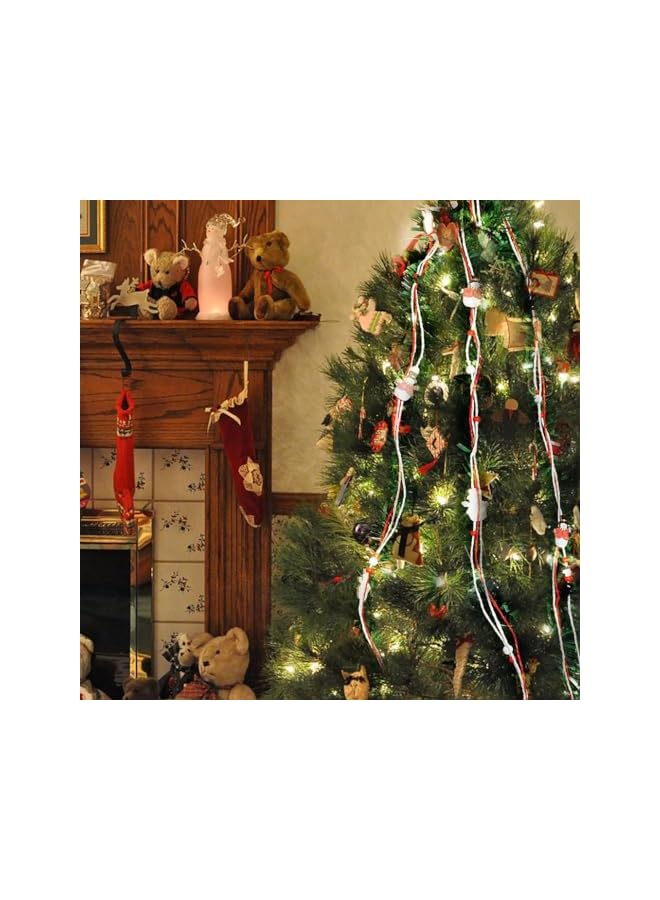 The Bros خيط خرز عيد الميلاد 5م، حبل تزيين شجرة عيد الميلاد، شريط عيد الميلاد لتغليف الهدايا، شريط عطلة، شريط هدايا، زينة عيد الميلاد لتزيين إكليل الزهور، حرف يدوية، زينة، حفلات، ديكور عيد الميلاد - أ - Image 2