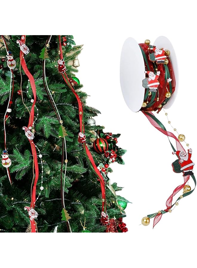 The Bros خيط خرز عيد الميلاد 5م، حبل تزيين شجرة عيد الميلاد، شريط عيد الميلاد لتغليف الهدايا، شريط عطلة، شريط هدايا، زينة عيد الميلاد لتزيين إكليل الزهور، حرف يدوية، زينة، حفلات، ديكور عيد الميلاد - أ - Image 1