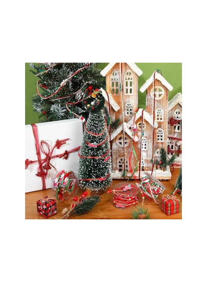 The Bros خيط خرز عيد الميلاد 5م، حبل تزيين شجرة عيد الميلاد، شريط عيد الميلاد لتغليف الهدايا، شريط عطلة، شريط هدايا، زينة عيد الميلاد لتزيين إكليل الزهور، حرف يدوية، زينة، حفلات، ديكور عيد الميلاد - أ - Image 4