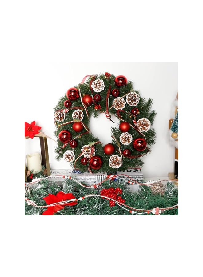 The Bros خيط خرز عيد الميلاد 5م، حبل تزيين شجرة عيد الميلاد، شريط عيد الميلاد لتغليف الهدايا، شريط عطلة، شريط هدايا، زينة عيد الميلاد لتزيين إكليل الزهور، حرف يدوية، زينة، حفلات، ديكور عيد الميلاد - أ - Image 5