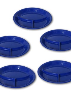 GAB Plastic, Divided Plastic Plates, Pack of 5, 26cm, Reusable plastic Plates, For Kids, Compartmented, Sturdy and Durable, Tableware, BPA-free Plastic
