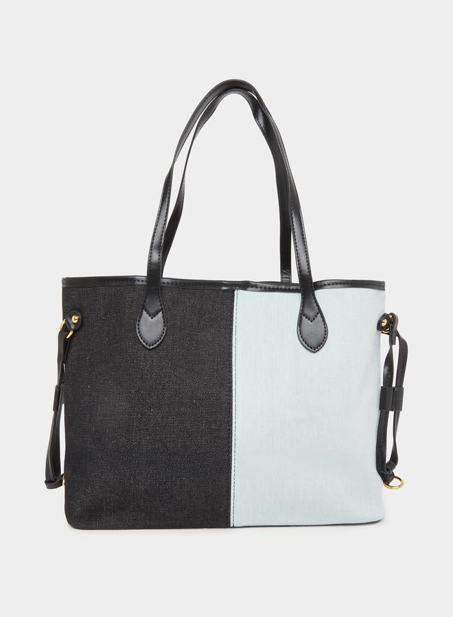 Styli Color Block Shoulder Bag and Pouch Set - Image 3