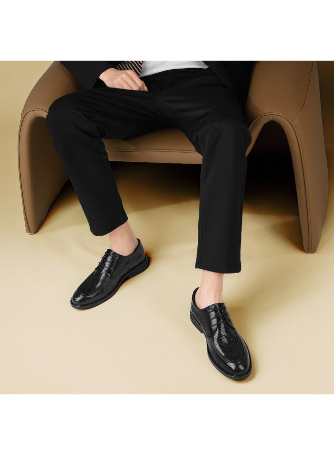 Septwolves Men's Shoes 2025 Breathable Perforated Business Casual Leather Shoes, Durable British Style Formal Dress Shoes - Image 5