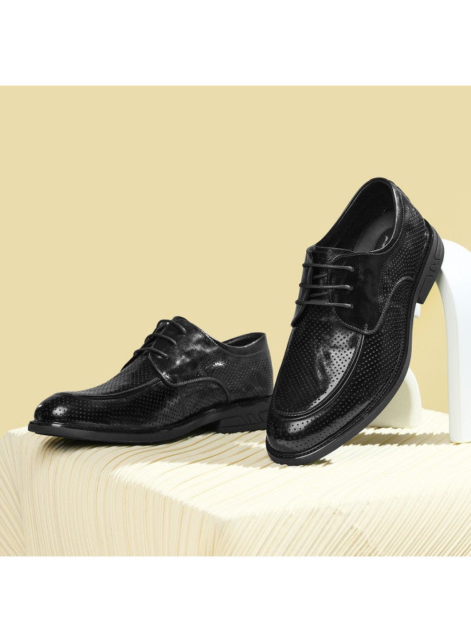 Septwolves Men's Shoes 2025 Breathable Perforated Business Casual Leather Shoes, Durable British Style Formal Dress Shoes - Image 4