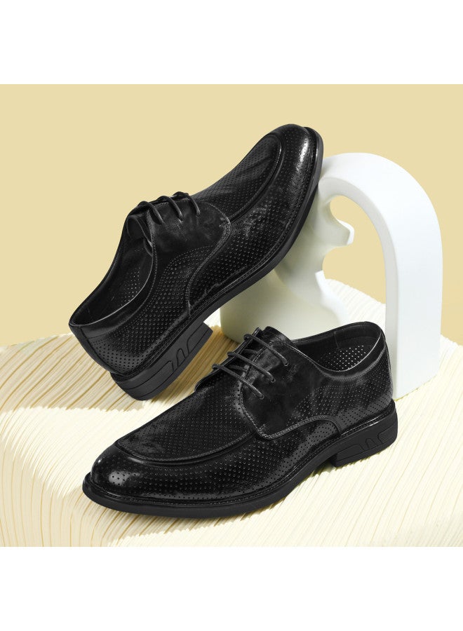 Septwolves Men's Shoes 2025 Breathable Perforated Business Casual Leather Shoes, Durable British Style Formal Dress Shoes - Image 3