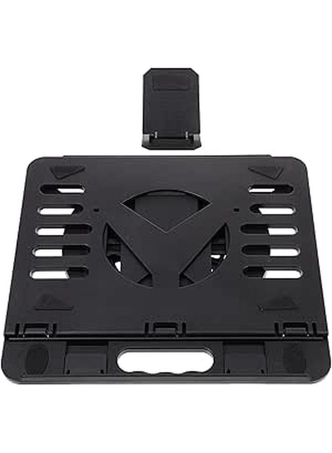 Adjustable Height Portable Folding Laptop Stand with Cooling Vent Lightweight Black - Image 1