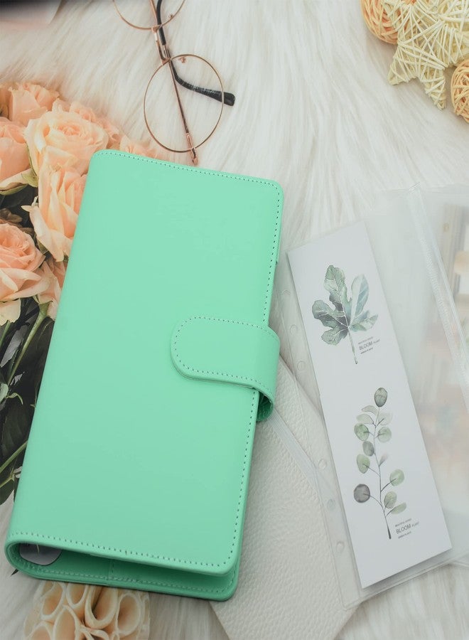 Twavang 15 PCS A6 Binder Pockets with PU Leather Notebook Binder Cover Refillable 6 Round Ring Binder Set for Personal Planner Organizer, Budget Binder, Savings Binder (Green) - Image 5
