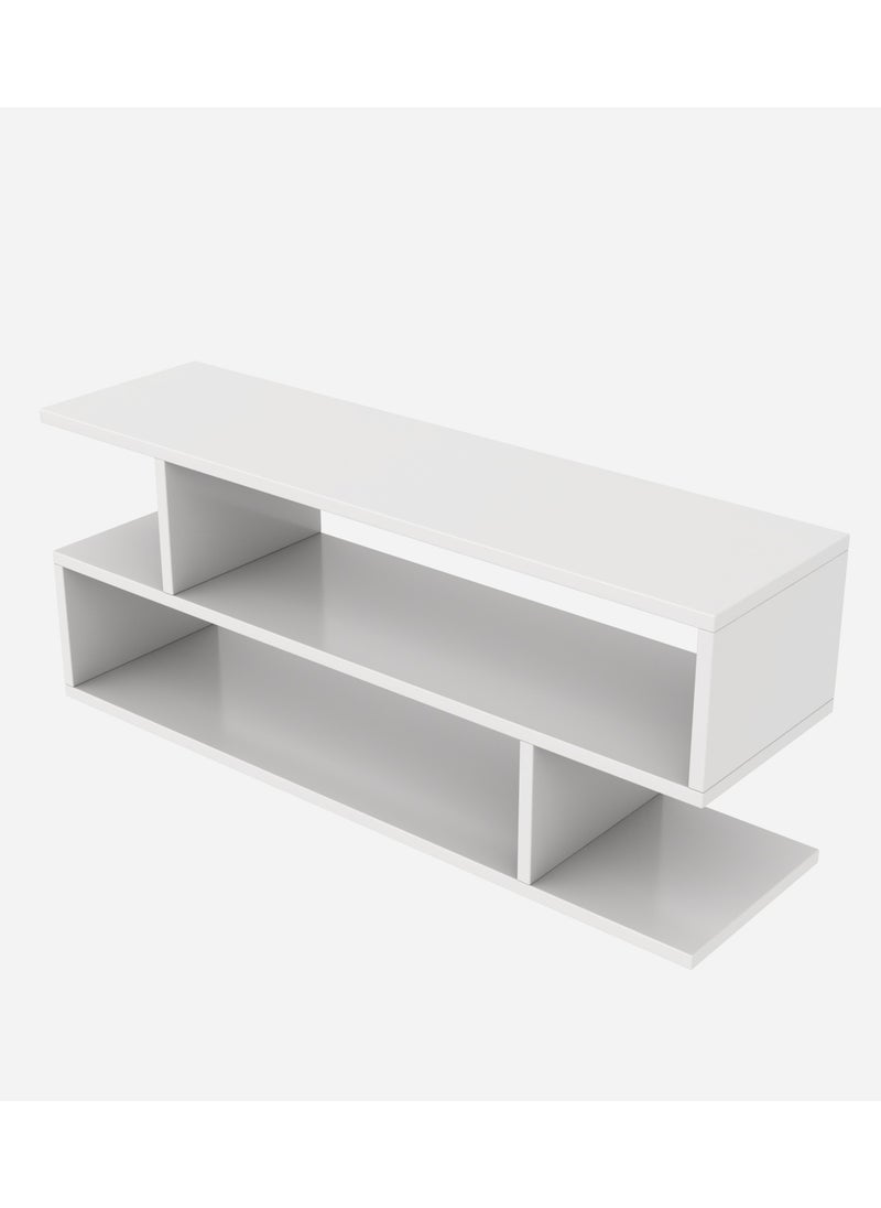 Wooden TV Stand with 3 compartment Shelf White 45x110x30cm - pzsku/Z83109A0E35BA59F043C5Z/45/_/1735641994/9cfe4615-bfd1-4555-9431-9c04b6f3aab5