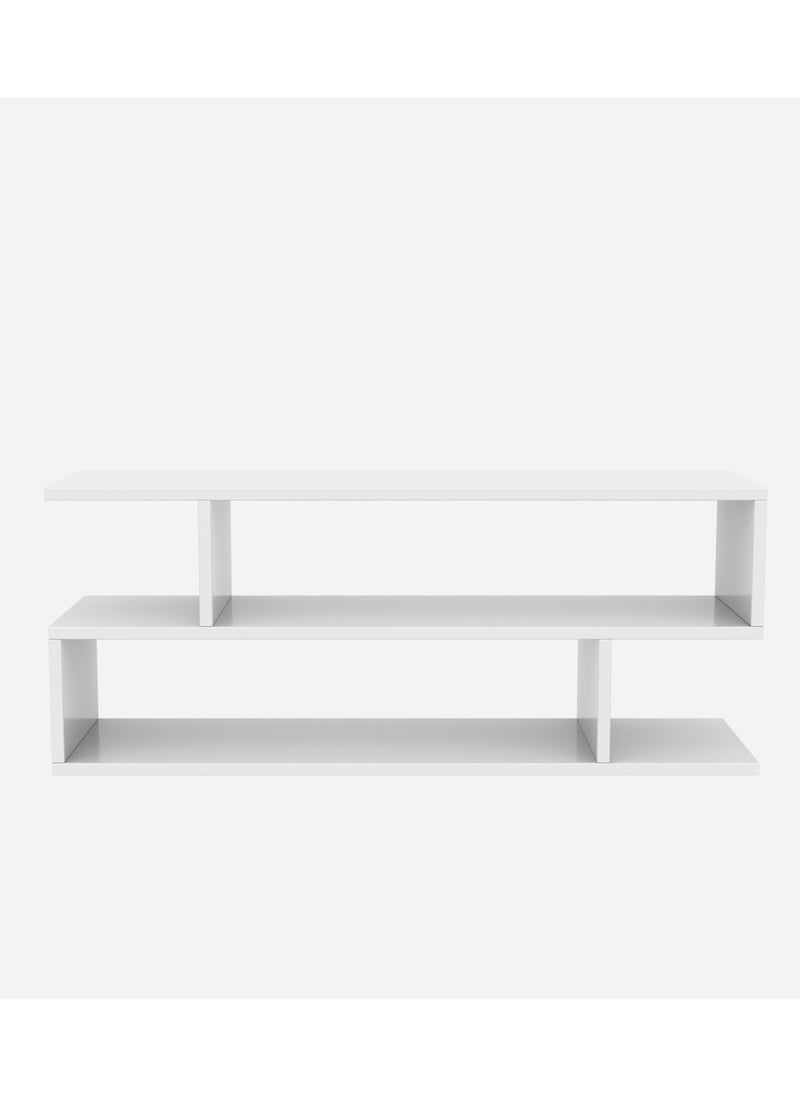 Wooden TV Stand with 3 compartment Shelf White 45x110x30cm - pzsku/Z83109A0E35BA59F043C5Z/45/_/1735641996/dafa0814-3a86-4583-909f-73b85ed94a70