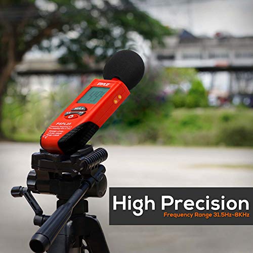 Pyle Digital Handheld Sound Level Meter - Meter Automatic with A and C Frequency Weighting for Musicians and Sound Audio Professionals, 9V Battery Type - Pyle SPL25, Red/Black (PSPL25) - Image 3