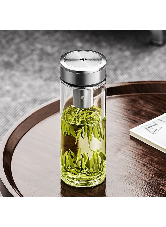 Wanxiang Single-layer Glass Cup U49r Business Tea Infuser Cup Titanium Silver 660ml Large Capacity Office Tea Cup - Image 1