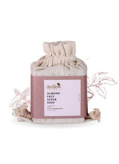 MELLOW Ayurvedic Almond Giri Powder Face Scrub Herbal Soap (50G) | For Blackhead Removal, Marks & Spots Removal, Moisturization & Nourishment, Softening & Smoothening | No Paraben And Sulphate  - Image 1