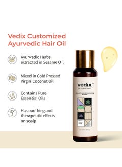 Vedix Vedix Ayurvedic Hair Care Combo Pack, Customized Hair Care Kit - Hair Oil + Anti Hair Fall Shampoo for Normal/Oily Hair with Normal-Oily Scalp & Curly-Wavy Hair - 200 ml  - Image 2