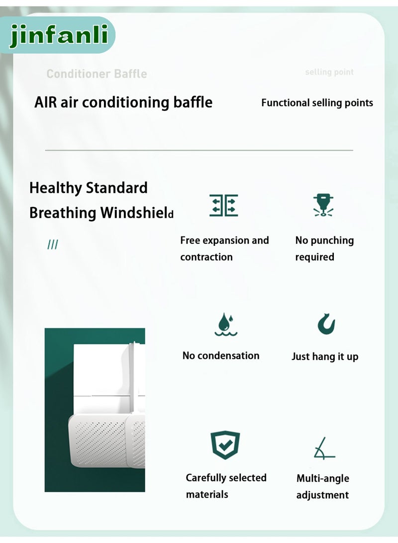 جين فان ل أنا عاكس مكيف الهواء عاكس رياح مكيف الهواء، عاكس تدفق الهواء القابل للتعديل لمكيف الهواء المنفصل لمنع نفخ مكيف الهواء المباشر، مناسب للمنزل والمكتب عاكس رياح مكيف الهواء القابل للسحب (الإصدار القياسي) - Image 4