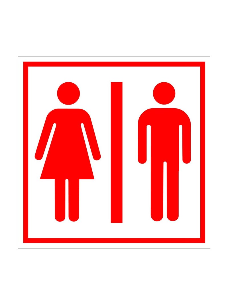 999Store restroom signage office supplies sunboard Restroom toilet sticker signage s washroom sign men and women sticker signage signage board sign board Red (20X15 Cm) - Image 4