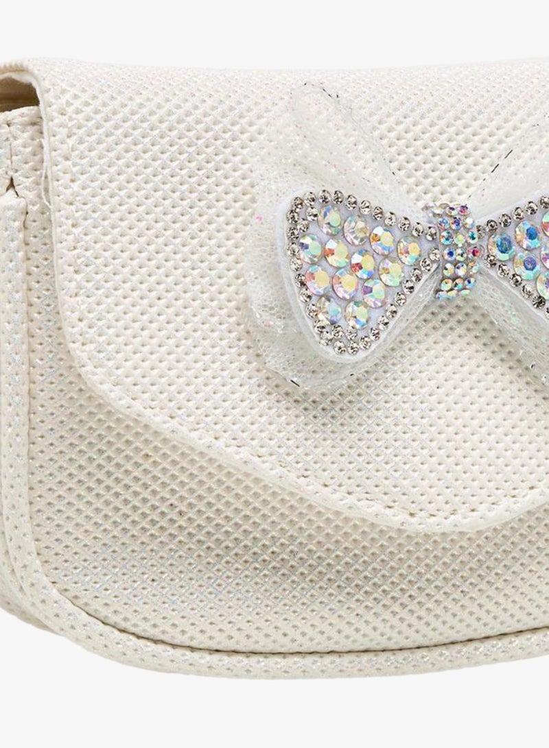 Flora Bella By Shoexpress Embellished Bow Crossbody Bag with Chain Strap - Image 5