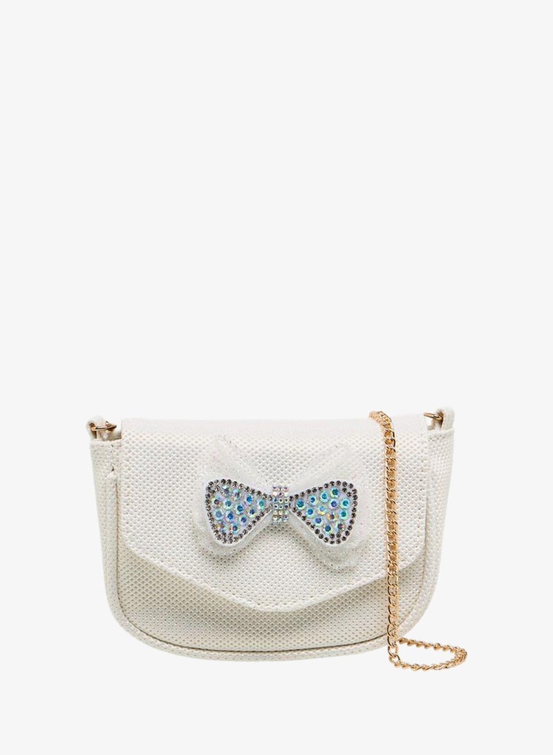 Flora Bella By Shoexpress Embellished Bow Crossbody Bag with Chain Strap - Image 1
