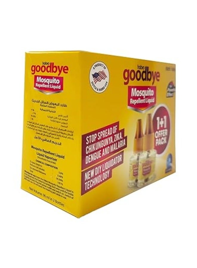 Habro Goodbye Mosquito Repellent Liquid | Mosquito Killer Liquid Kit | 60+60 Nights Refill - 45ml Bottle of 2 - Image 2