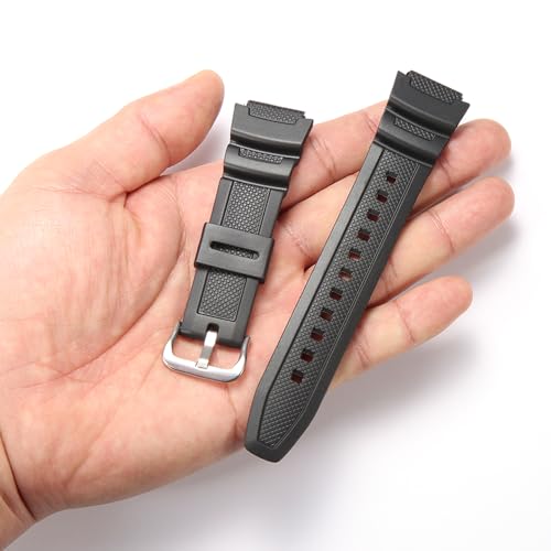 MCXGL Natural Resin Replacement Watch Band Compatible with Casio W218H W-219H AE1200WH AE-1300WH W800H SGW-300H F-108WH Waterproof Rubber strap - Image 5