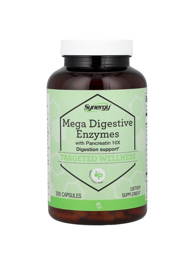 Synergy®, Mega Digestive Enzymes With Pancreatin 10X, 300 Capsules