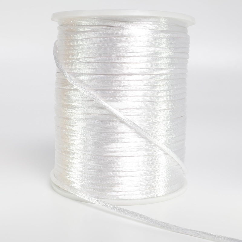 LUSTEMBER 2 mm x 330 Feet Satin Nylon Cord, Silky Smooth Nylon String for Jewelry Making Bracelet Necklaces Beading Thread Rattail Macrame Kumihimo Chinese Knot Craft - Image 1