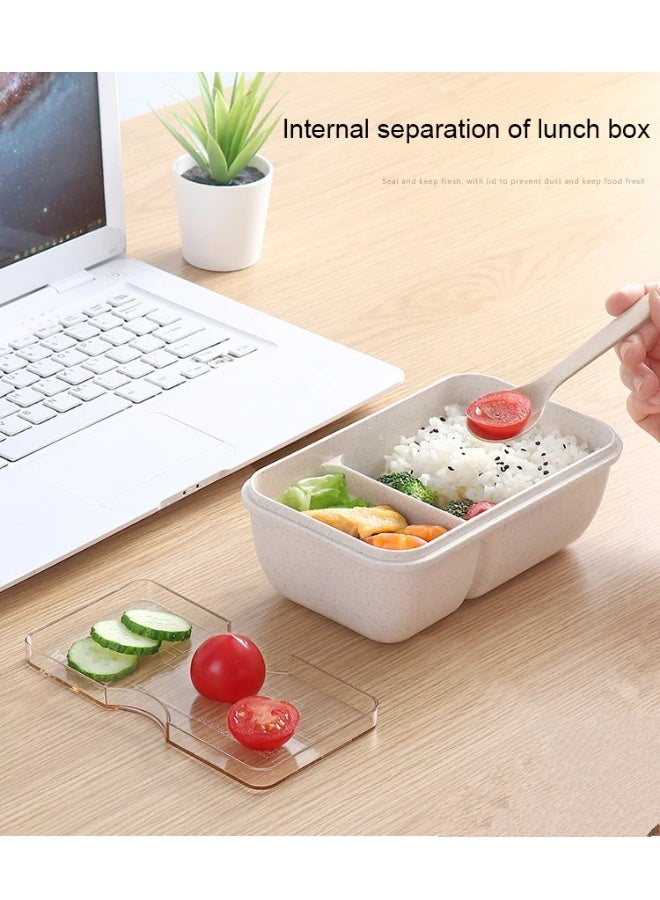 LOOFI 3-piece food storage set lunch box with cup, bag, spoon, and fork - lunch food box - Bento box 850 ml - Image 2