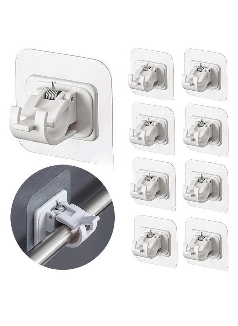 Generic 8PCS No Drill Curtain Rod Brackets No Drilling Self Adhesive Curtain Rod Holder Hooks Nail Free Adjustable Curtain Rod Hooks Curtain Hangers for Bathroom Kitchen Home Bathroom and Hotel (white )  - Image 3