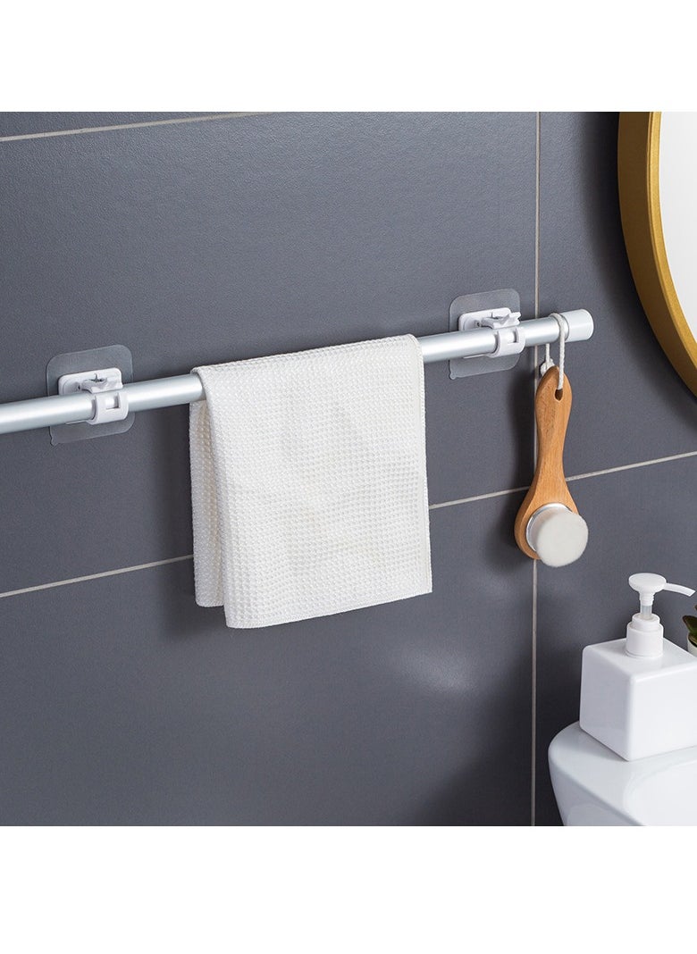 Generic 8PCS No Drill Curtain Rod Brackets No Drilling Self Adhesive Curtain Rod Holder Hooks Nail Free Adjustable Curtain Rod Hooks Curtain Hangers for Bathroom Kitchen Home Bathroom and Hotel (white )  - Image 5