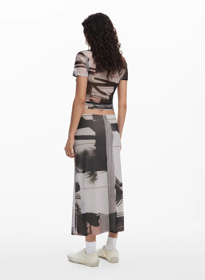DESIGUAL Straight Tulle Skirt