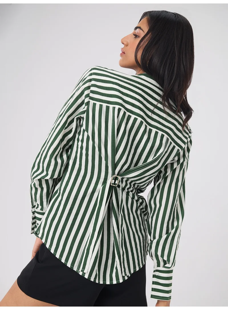 The Souled Store  Textured Shirt: Pine for Women | Best Price UAE