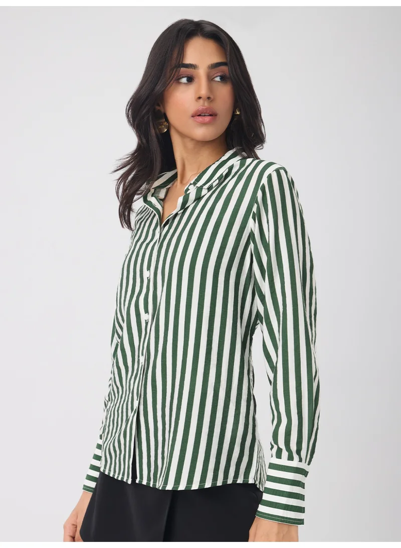 Textured Shirt: Pine