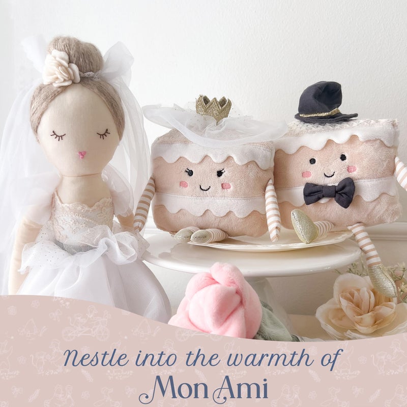 MON AMI Mr. & Mrs. Cake Slice Plush Toy | 7-Inch Soft Stuffed Dessert-Themed Plushie for All Ages | Cute & Cozy Gift for Birthdays, Weddings, or Anniversaries - Image 4