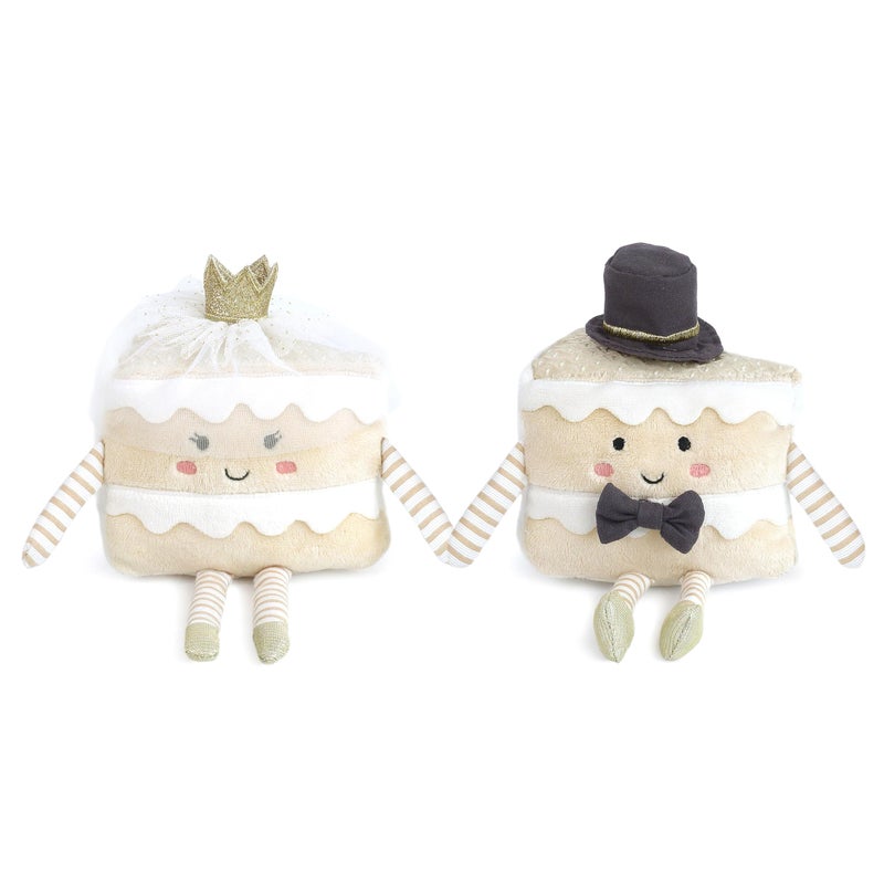 MON AMI Mr. & Mrs. Cake Slice Plush Toy | 7-Inch Soft Stuffed Dessert-Themed Plushie for All Ages | Cute & Cozy Gift for Birthdays, Weddings, or Anniversaries - Image 1