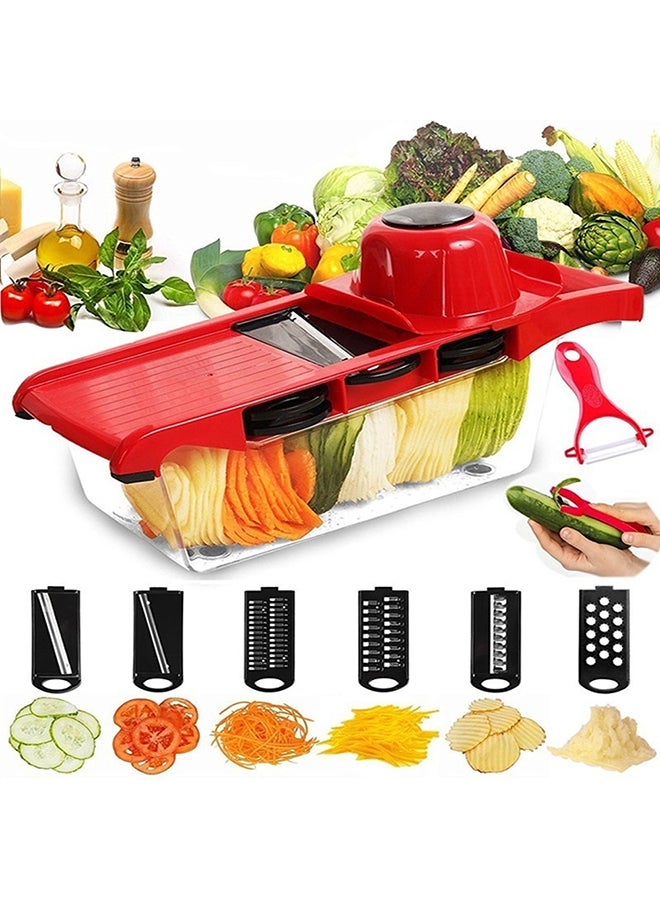 Multifunctional Stainless Steel Vegetable Cutter Red/Black 425grams - Image 2