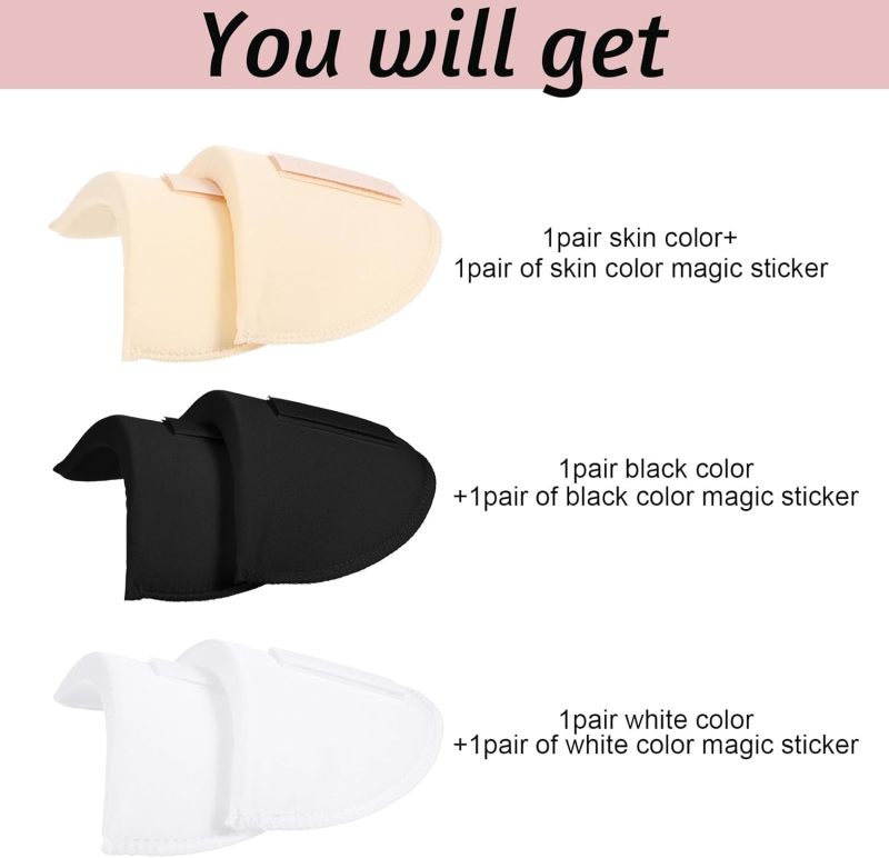 Shoulder Pads: 3 Pairs 16*9*1.5cm Non-slip Edge Design - Reusable Soft Sponge Shoulder Enhancers for Men Women Professional Wardrobe, Jacket, Blazer Tailoring - Image 3