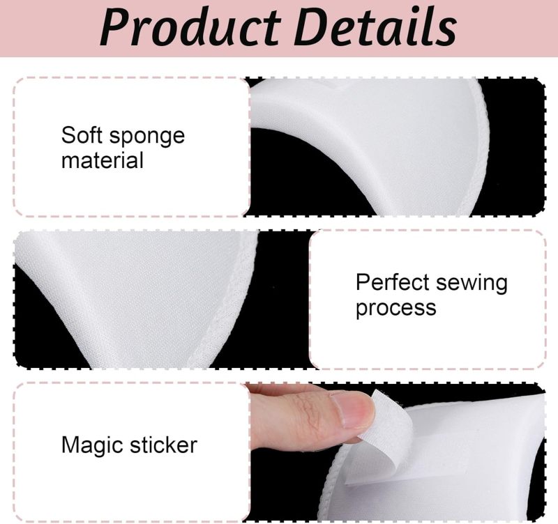 Shoulder Pads: 3 Pairs 16*9*1.5cm Non-slip Edge Design - Reusable Soft Sponge Shoulder Enhancers for Men Women Professional Wardrobe, Jacket, Blazer Tailoring - Image 4