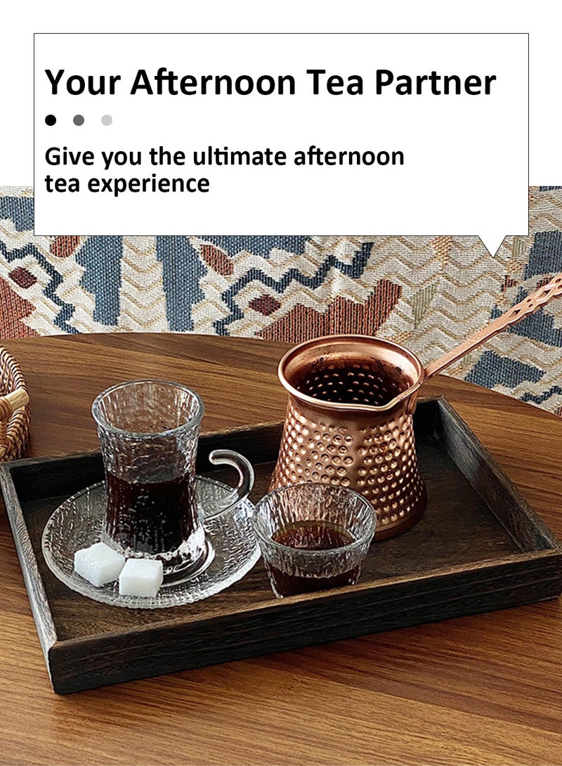 3-piece glass coffee cup set, 1 coffee cup with handle 1 cup 1 saucer, glassware tea cup kitchen tableware set suitable for hotel family gatherings and festival events - Image 2